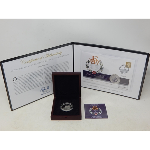 103 - Harry & Meghan 1oz Silver Britannia on FDC in Presentation Case of Issue with COA together with a Ha... 