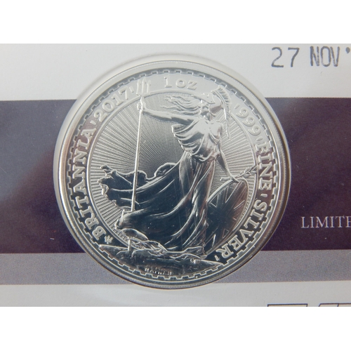 103 - Harry & Meghan 1oz Silver Britannia on FDC in Presentation Case of Issue with COA together with a Ha... 