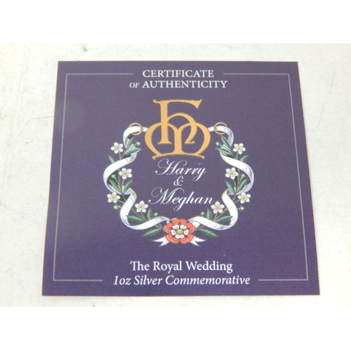 103 - Harry & Meghan 1oz Silver Britannia on FDC in Presentation Case of Issue with COA together with a Ha... 