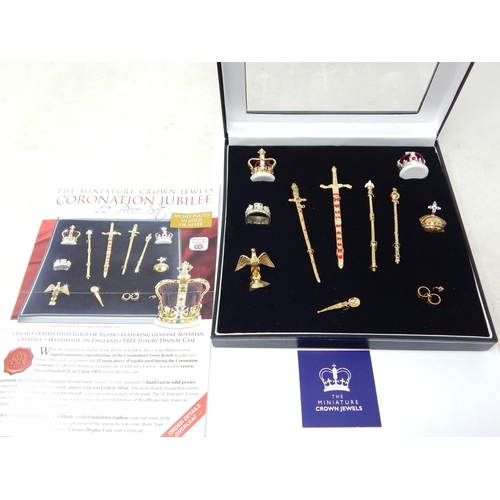 98 - The Westminster Issued 12 Piece Set of The Miniatures of The Crown Jewels in Display Case of Issue, ... 