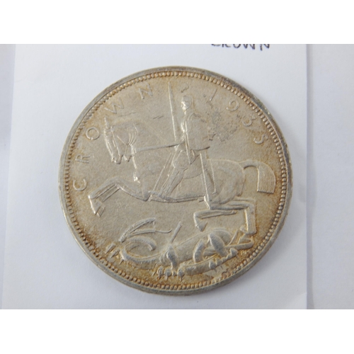 99 - GV 1935 Silver Rocking Horse Crown & Threepence together with a GVI 1937 Silver Coronation Crown & a... 