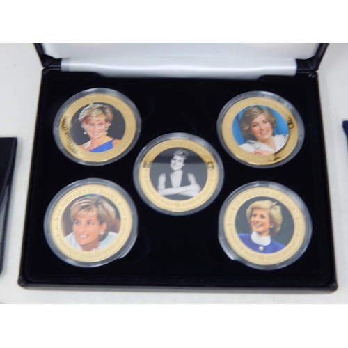 90 - The Princess Diana Commemorative Collection in Case of Issue with COA together with four further Dia... 