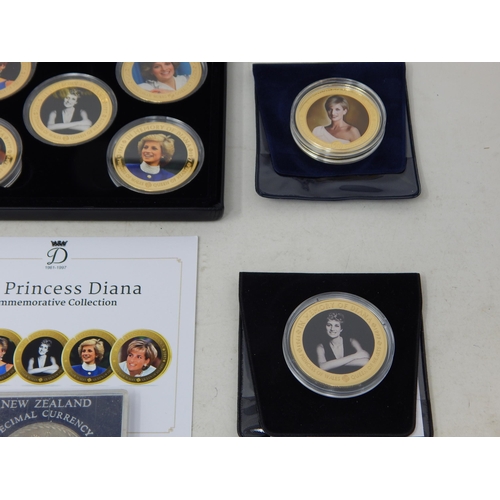 90 - The Princess Diana Commemorative Collection in Case of Issue with COA together with four further Dia... 