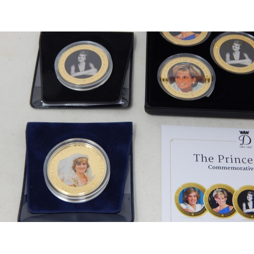 90 - The Princess Diana Commemorative Collection in Case of Issue with COA together with four further Dia... 