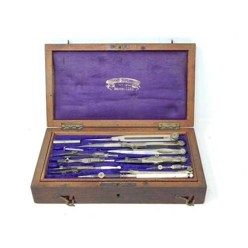 580 - Early 20th Century Draughtsman's Set of Instruments in Original Mahogany Fitted Case.