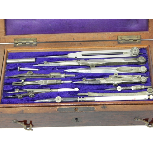 580 - Early 20th Century Draughtsman's Set of Instruments in Original Mahogany Fitted Case.