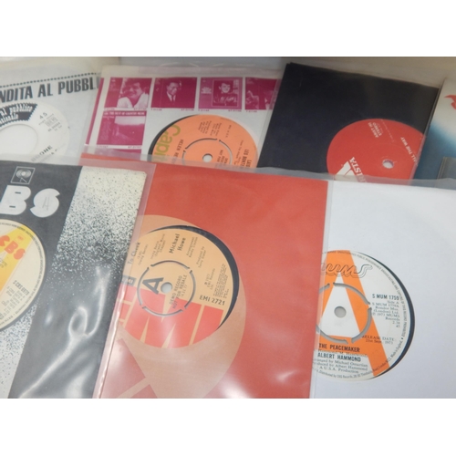 582 - A collection of 100 single 45rpm records all records are housed in plastic protective sleeves from t... 