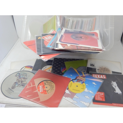 583 - A collection of 100 single 45rpm records all housed in plastic protective sleeves from the estate of... 