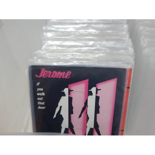 583 - A collection of 100 single 45rpm records all housed in plastic protective sleeves from the estate of... 