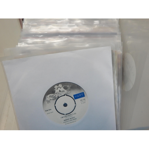 584 - A collection of 100 single 45rpm records all housed in protective plastic sleeves from the estate of... 