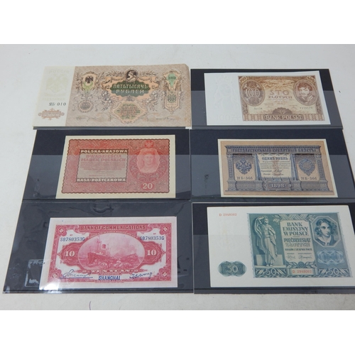 62 - Russia 5000 Roubles 1919; 1 Rouble 1898; Poland 50 Zlotych 1941; 20 Marek 1919, 100 Zlotych 1934; Ch... 