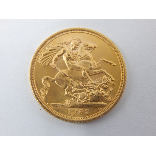 99B - QEII Full Gold Sovereign 1963