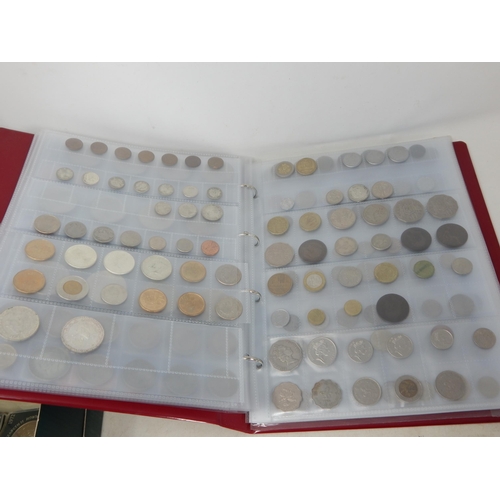 99F - Coins Album Containing QV - QEII Pennies, Half Pennies & Farthings, Silver Sixpences, Five Pound Cro... 