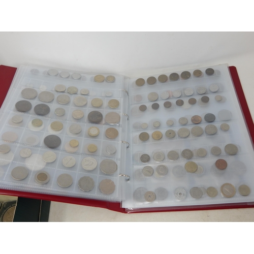 99F - Coins Album Containing QV - QEII Pennies, Half Pennies & Farthings, Silver Sixpences, Five Pound Cro... 