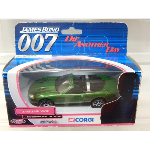 596 - 007 James Bond Corgi Vehicles Including Aston Martin DB5, Jaguar XKR, Little Nellie & Collector Card... 