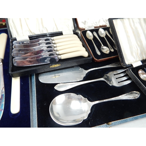12 x Cased Sets of Silver Plated Flatware (lot)