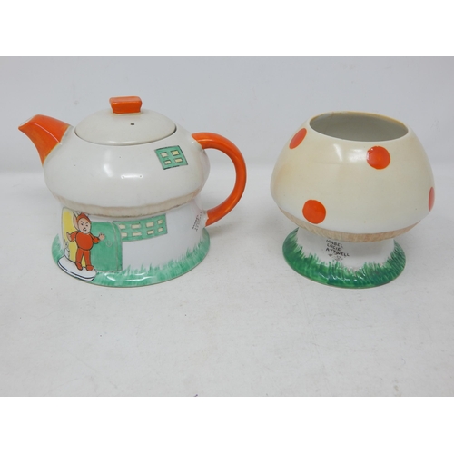 538 - A Mabel Lucie Attwell Boo Boo Teapot & Sugar Bowl by Shelley