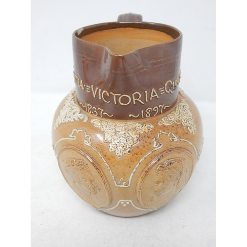 539 - Queen Victoria Diamond Jubilee 1897 Doulton Lambeth Salt Glaze Jug.