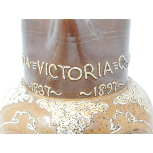 539 - Queen Victoria Diamond Jubilee 1897 Doulton Lambeth Salt Glaze Jug.