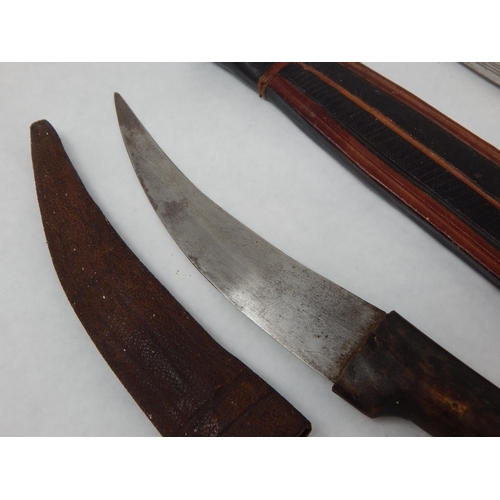 433 - Two African/Tribal Daggers & Scabbards: Largest 31cm