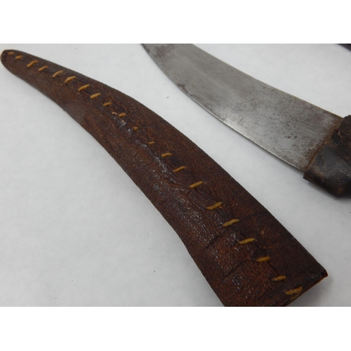 433 - Two African/Tribal Daggers & Scabbards: Largest 31cm