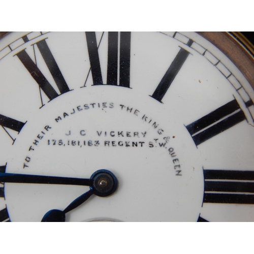 464 - Edwardian Goliath Top Wind Pocket Watch by J.C Vickery, Regent St, London with Roman Numerals & Subs... 