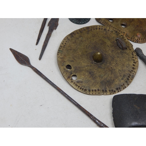 125 - Ancient/Tribal Artefacts Including, Axe Head, Spear Heads, Currency etc- From the private collection... 