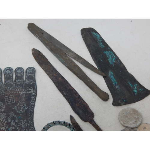 125 - Ancient/Tribal Artefacts Including, Axe Head, Spear Heads, Currency etc- From the private collection... 