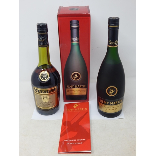 523 - Remy Martin Fine Champagne Cognac 700ml (Boxed) + Martell Cognac 68cl