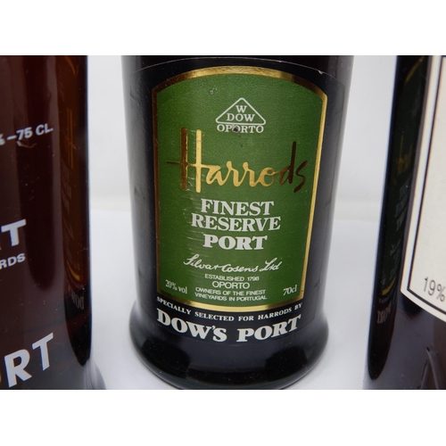 524 - Harrods Finest reserve Port 70cl + Nova Fine Ruby Port 75cl + Rocha's Old Tawny Port 75cl