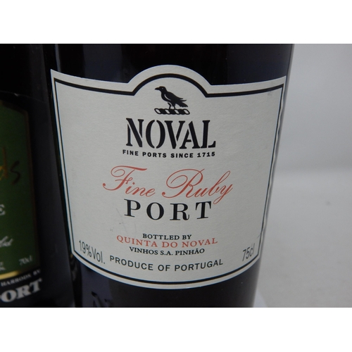 524 - Harrods Finest reserve Port 70cl + Nova Fine Ruby Port 75cl + Rocha's Old Tawny Port 75cl