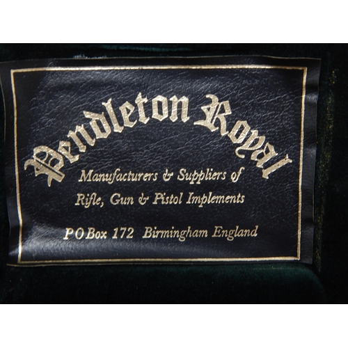 536 - Pendleton Royal 12 Guage Gun Cleaning kit in Fitted Wooden Case