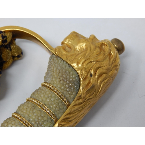 430 - 1827 Pattern Naval Sword by Gieve Matthews & Seagrove. The 79cm Blade Etched with Crown, Entwined Ro... 