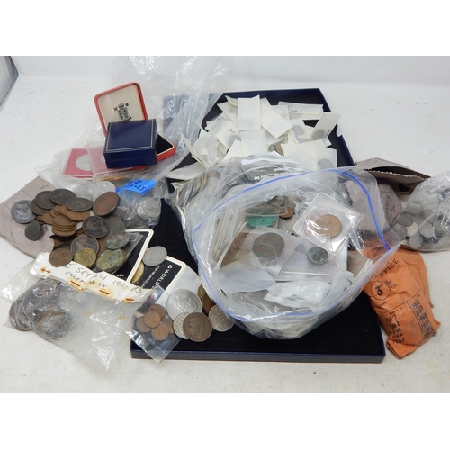 94 - Large Quantity of Coinage, Some Identified & Others in Bank Bags etc: Sorting will Reward