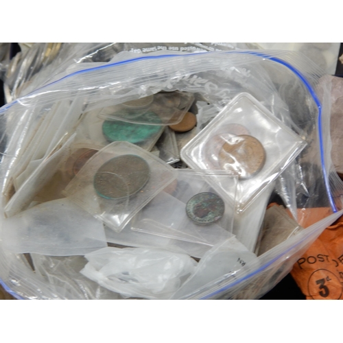 94 - Large Quantity of Coinage, Some Identified & Others in Bank Bags etc: Sorting will Reward