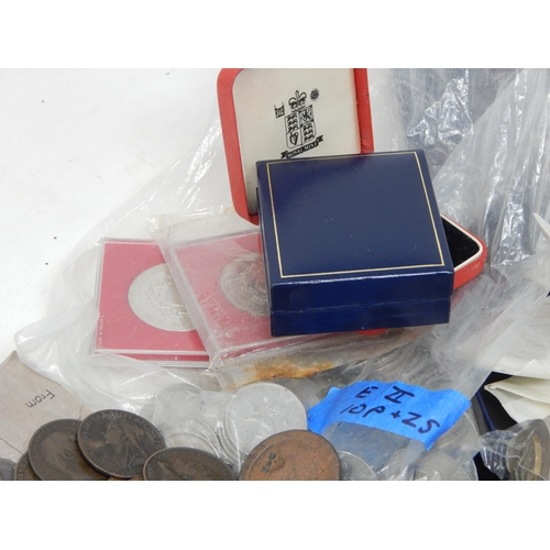 94 - Large Quantity of Coinage, Some Identified & Others in Bank Bags etc: Sorting will Reward