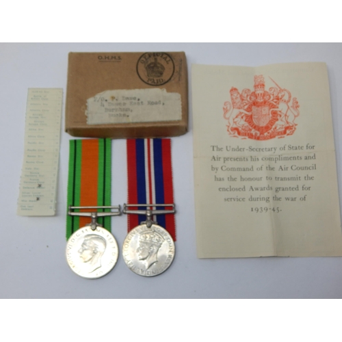 428 - WWII Medals & Ribbons in Box of Issue to P/O P. Dawe