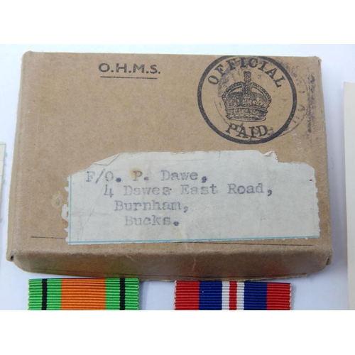 428 - WWII Medals & Ribbons in Box of Issue to P/O P. Dawe