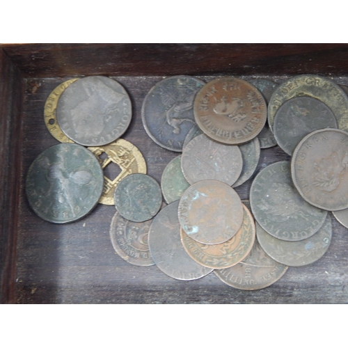 1 - Large selection of early Copper coinage to include Mansfield Halfpenny Token 1667; George III Copper... 