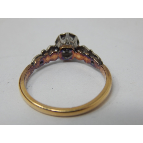 23 - Ladies vintage diamond ring in 18ct shank