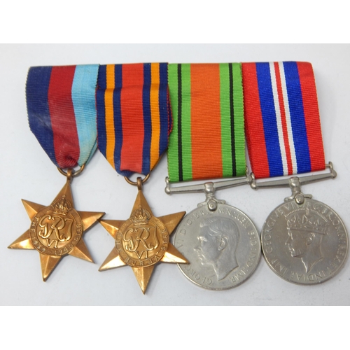 6 - World War I Medal pair with ribbons awarded to Pte E Tucker 15-Lond RW; WWII Set of 4 Medals with ri... 