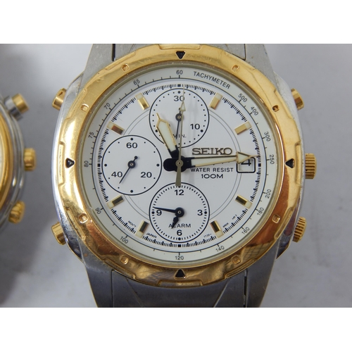 9 - Two Gent's Seiko Chronograph watches