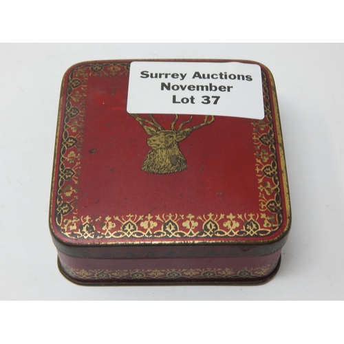 37 - Vintage biscuit tin containing a good range of early Copper coinage to include: 1812 Birmingham toke... 