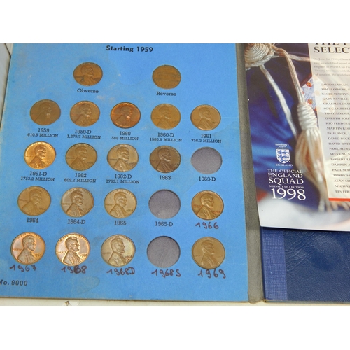 24 - Large collection of modern coinage including: Welsh One Pound coin 1985; Collection of USA Memorial ... 