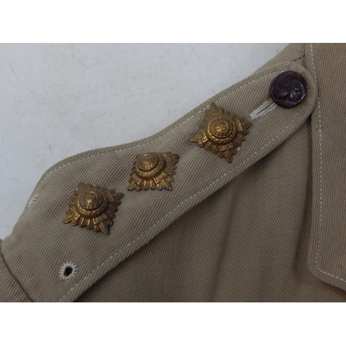 444 - WWI Captains Uniform Comprising Two Tunics, one with Pips on Epaulettes & Buttons Plus Buttoned Shor... 