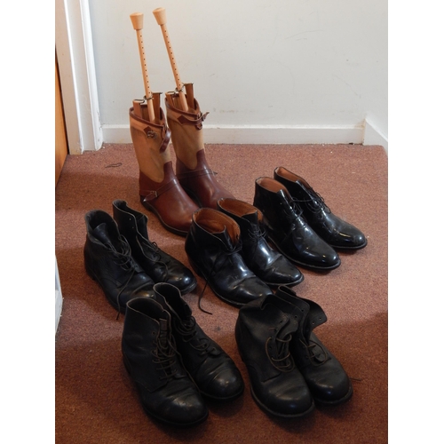 450 - 5 x Pairs of Military Boots Mainly Size 11 together with a Pair of Military Riding Boots.