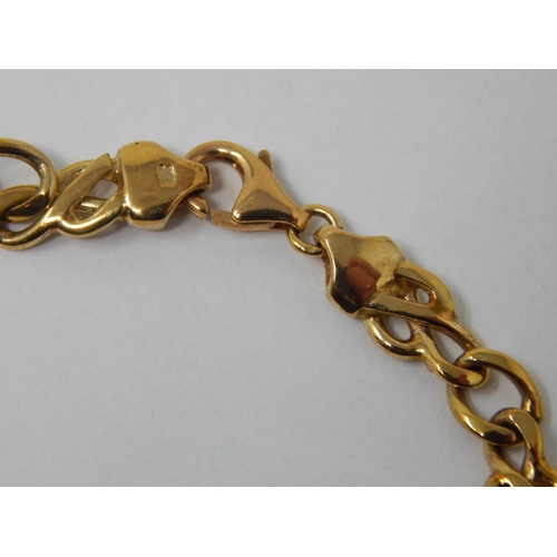 101 - 9ct Yellow Gold Celtic Link Bracelet by Charles Hart: Length 19cm: Weight 11.6g