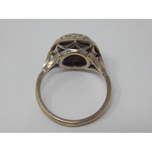 108 - Antique 18ct White Gold Ring Set with 19 Diamonds: Ring Size K/L: Gross weight 4.7g