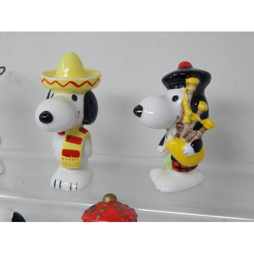 277 - Five Ceramic Snoopy Figures with Underside Labels 