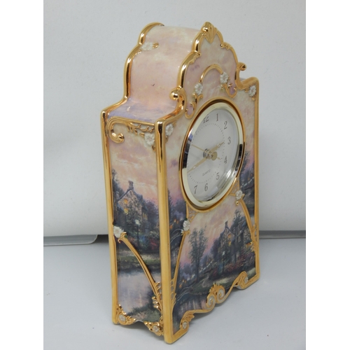 282 - Thomas Kinkade Ltd Edition Porcelain Mantel Clock 